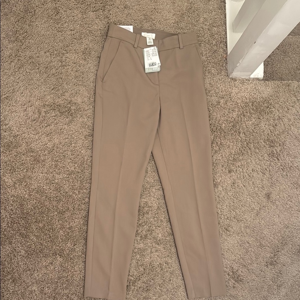 H&M Tan Dress Pants Tailored Straight Leg